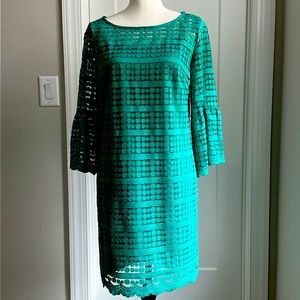 Trina Turks Emerald Bell Sleeve Dress